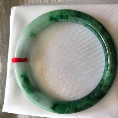 VÒNG KHỐI CẨM THẠCH TỰ NHIÊN  MÀU XANH SƠN THUỶ LÝ 50MM x dầy 7,2mm  VÒNG TAY NỮ BÓNG ĐẸP  48KG - 57KG ĐEO 