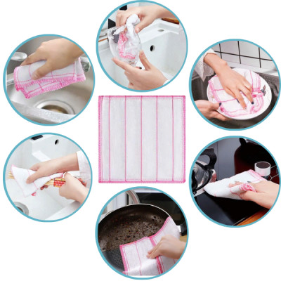 Set 8 Món Rửa Bát, Bùi Nhùi, Mút Rửa Chén, Đĩa Tạo Bọt, Cước Chà Xoong Nồi Có Tay Cầm Chà Bồn Rửa