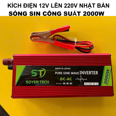 Kích Điện Inverter Cao Cấp Nhật Bản – 12V Lên 220V, Công Suất 2000W, An Toàn Tiết Kiệm