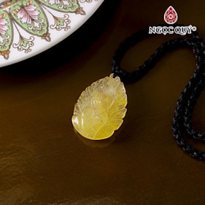 Mặt dây chuyền hồ ly thạch anh tóc vàng 25x17mm mệnh thủy, kim - Ngọc Quý Gemstones