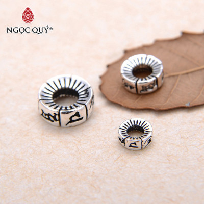 Combo 2 cái charm bạc chặn hạt lục tự minh chú - Ngọc Quý Gemstones