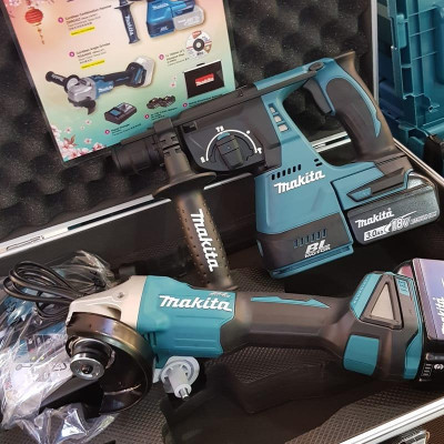 BỘ KIT MÁY MÀI VÀ KHOAN BÚA DÙNG PIN 18V MAKITA DLX2161X (02 PIN 18V/3.0AH 01 ĐẾ SẠC NHANH) - HÀNG CHÍNH HÃNG