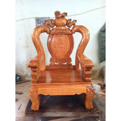 Bộ bàn ghế giả cổ nghê đỉnh gỗ gõ đỏ