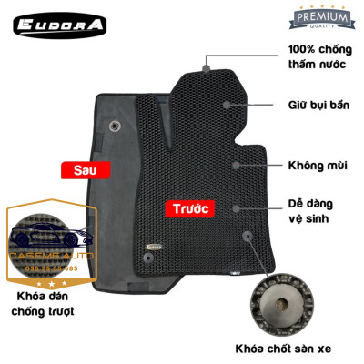 [FORD EVEREST] Thảm Trải Sàn, Lót Sàn Ô Tô Cao Su Eudora CloudFoam Thiết Kế Theo Xe Dành Cho Xe FORD EVEREST, Chống Nước, Không Mùi, Ngăn Bụi Bẩn, Dễ Vệ Sinh - Hàng Chính Hãng