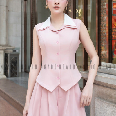 Set áo quần hồng sát nách NGADO , set áo quần ngắn , set áo quần Nữ