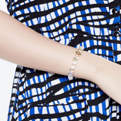 Vòng Tay Phong Thủy Nữ Đá Thạch Anh Trắng Phối Charm Si (8mm) Mệnh Kim, Thủy Ngọc Quý Gemstones