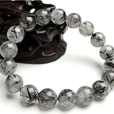 Vòng Tay Thạch Anh Trắng Tóc Đen Tự Nhiên 11mm