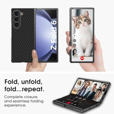 Ốp Lưng Sợi Carbon Cho Samsung Z Fold 7 / Z Fold 6, Z Fold 5 hiệu X-Level Nanofiber Chống Sốc Siêu Mỏng Chống Bám Vân Tay Bảo Vệ Camera - Hàng chính hãng
