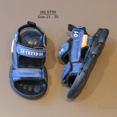Dép sandal bé trai 1 - 5 tuổi quai hậu quai ngang kiểu dán nhẹ êm da mềm cao cấp đi học đi biển ST99 NHÍM SHOP