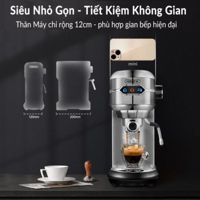 HÀNG CHÍNH HÃNG - Máy pha cà phê espresso bán tự động, thương hiệu Mỹ HiBREW cao cấp - H11
