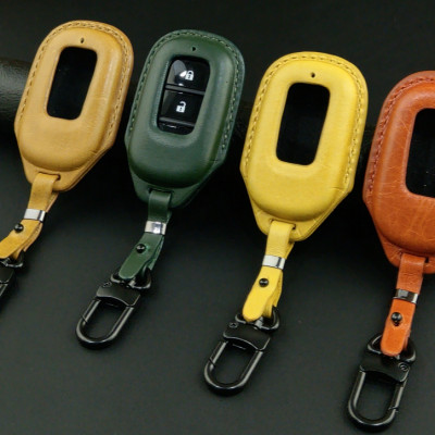 Bao da ép phom handmade chìa khóa xe ô tô Honda CRV HRV CIVIC 2,3,4,5,6 nút bấm da bò thât giá tận xưởng (có bán sỉ ) - hàng chính hãng
