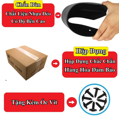 Chắn Bùn Xpander Chất Liệu Nhựa Dẻo Siêu Bền Bộ 4 Chi Tiết Tặng Kèm Ốc Vít