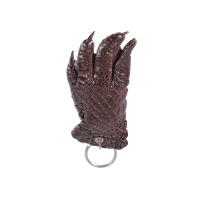 Móc khóa da cá sấu Huy Hoàng nguyên màu nâu đất HC8272