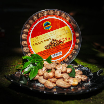 Hạt điều rang muối Hồng Đức - Đặc sản hạt Điều Bình Phước chứng nhận OCOP - Loại cao cấp có vỏ lụa - Quà tết ý nghĩa tặng người thân và đối tác