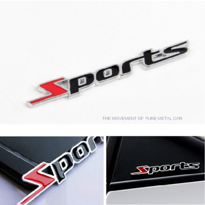 Logo kim loại chữ nổi SPORTS dán ô tô
