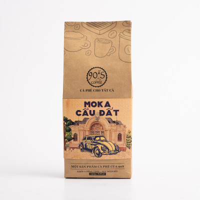 Cà Phê Moka Cầu Đất Rang Xay Nguyên Chất - Dạng Bột - 90S Coffee Vietnam - 100% Cà Phê Sạch Cao Cấp