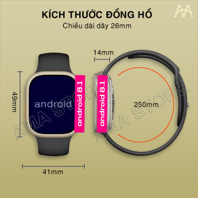 Đồng hồ Thông minh AMA Smart watch TK Plus Android 8.1 Camera xoay 180 Lắp Sim Định vị GPS Google kết nối Wifi 4G Blueltooth xem được Video Youtube TikTok tải App FB Messenger Skype Viber Wechat Line Tele chơi Game cho Trẻ em Người lớn Hàng nhập khẩu