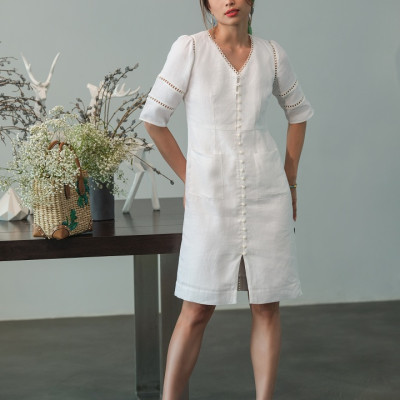 Đầm Suông Linen Sương DRE137 thời trang thiết kế Hity