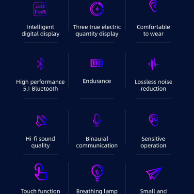 CINCATDY Tai Nghe Gaming True Wireless Earbuds Headphone Bluetooth V5.0 Phiên Bản Nâng Cấp Headset Dock Sạc có Led Báo Pin Kép S6 SE