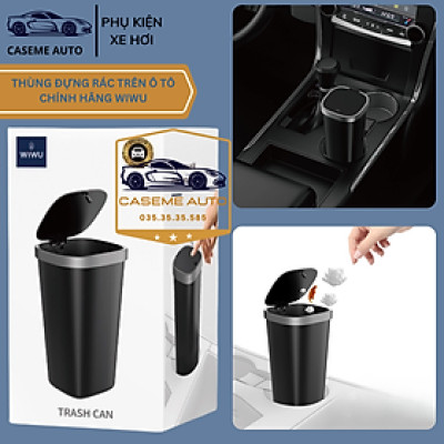 Thùng Đựng Rác Ô Tô Trash Can CH020 – Chất Liệu Hợp Kim Nhôm, Thiết Kế Nắp Lò Xo Đẩy