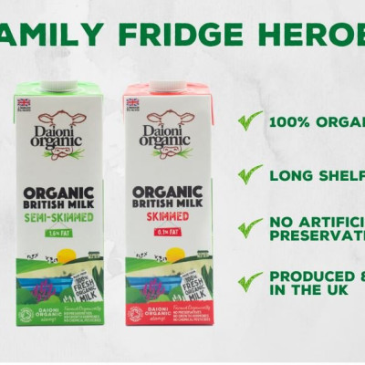Date 11/2025 Sữa Tươi Hữu Cơ Tách Béo Tiệt Trùng 0.1% DAIONI 1 LIT