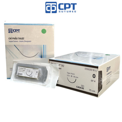 Chỉ phẫu tự tiêu tan chậm CPT Trustigut (C) Chromic Catgut số 0 - C40A26 / C40A36