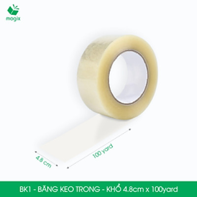 BK1 - 4.8cm loại 6 cuộn/kg - Bộ 12 cuộn băng keo đóng thùng hộp carton