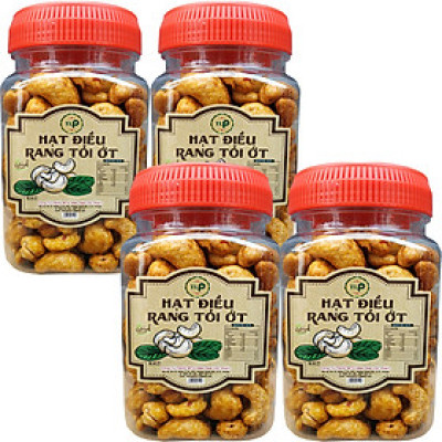 4 Hũ Điều Rang Tỏi Ớt Giòn Ngon Hiệu Tân Lộc Phát- Mỗi Hũ 250G