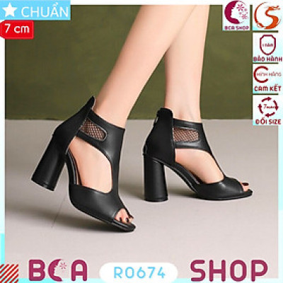 Giày nữ chính hãng ROSATA RO674 hở mũi cao gót 7 phân thiết kế độc đáo rất sành điệu và thời trang lại êm chân, tôn dáng cực kì