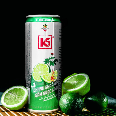 Nước Tăng Lực K5 Sâm Ngọc Linh Thùng 24 Lon Vị Chanh Khoáng (320ml/Lon)