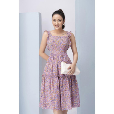 Đầm Nữ Hai Dây Hoa Nhí LUPERI LFV3210 Dáng Xòe Voan Hàn Thoáng Mát Cho Bạn Đi Chơi Đi Dạo Phố Đi Biển