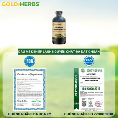 Dầu mè đen ép lạnh nguyên chất GoldzHerbs – Chai 120ml/ 250ml
