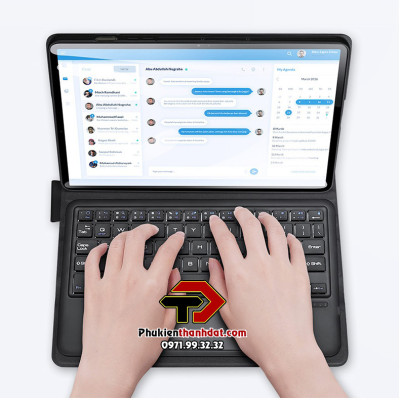 Bao da kèm bàn phím cho SamSung Galaxy Tab S9 FE, Tab S10+ Plus, Tab S9, Tab S9+ Plus, Tab S7 FE, Tab S7+ Plus, Tab S7/S8, S8+ Plus chính hãng Dux Ducis có bàn di chuột TrackPad - Hàng chính hãng 