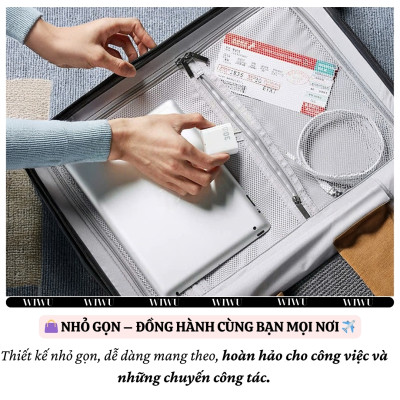 Bộ cóc củ dây sạc nhanh 30W USB C kèm dây Type C to Type C 60W PPS chống cháy hiệu WIWU GAN ESSEN Fast Charger cho iPhone 6 15 14 13 12 11 cho iPad S24 S25 Find Flip Fold - Hàng nhập khẩu