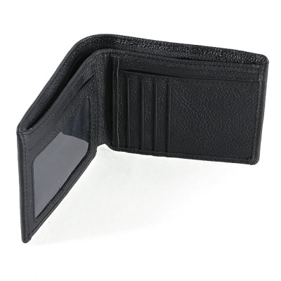 HJ2126 - Ví nam Huy Hoàng da bò mini màu đen