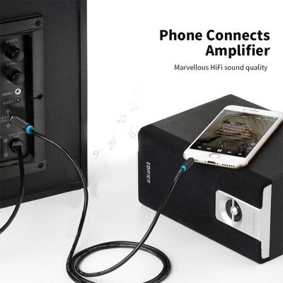 VENTION 3.5mm to 6.5mm Audio Cable Male to Male Audio Cable for Phone Speaker Guitar 5m (Black)