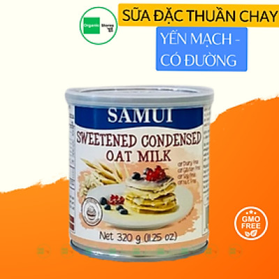 Sữa đặc thuần chay từ Dừa - Yến mạch có đường và không đường hũ 320gr SAMUI Coconut and Oatmeal Condensed Milk