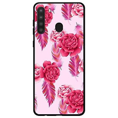 Ốp lưng dành cho Samsung A21 - A21s - A31 mẫu Mẫu Đơn Nền Hồng