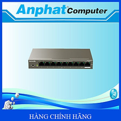 Bộ Chia Mạng Switch Để Bàn Tenda TEF1109P Cổng 10/100Mbps Với 8 Cổng PoE - Hàng Chính Hãng