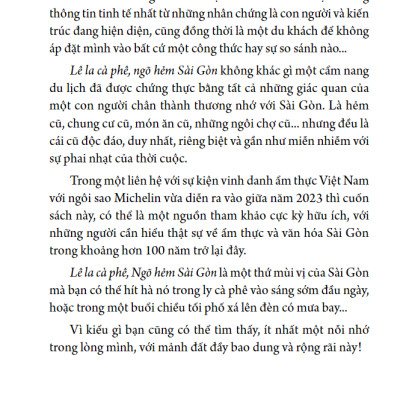 Lê La Cà Phê, Ngõ Hẻm Sài Gòn