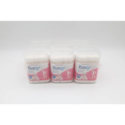 Tăm Bông Đầu Móc YUMY Baby Thân Giấy – Combo 12 Hộp x 200 Que (TB04-107), Mềm Mịn, An Toàn Cho Trẻ Sơ Sinh