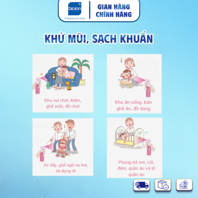 Chai Xịt Khử Mùi Sạch Khuẩn Cho Em Bé Bioion Baby Sanitizer 250mL
