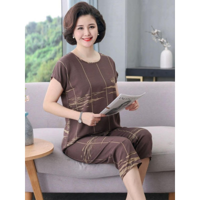 Đồ bộ trung niên cho bà cho mẹ, chất liệu mát, thấm hút mồ hôi, đồ bộ nữ kiểu set đi chơi , bộ đồ trung niên TN01