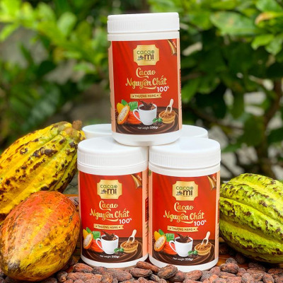 Bột cacao nguyên chất thượng hạng CacaoMi 250gr - Cacao chuẩn UTZ xuất khẩu thơm ngon đậm vị cacao nguyên bản 