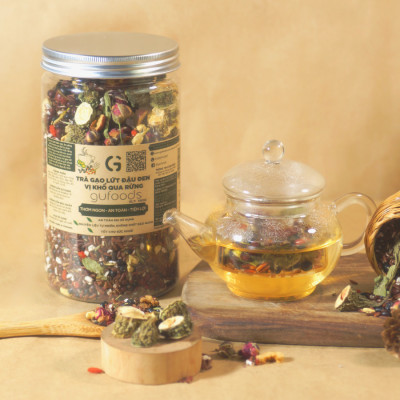 [Vị Khổ Qua Rừng] Combo 2 Hộp Trà Gạo Lứt Đậu Đen GUfoods 500g - Thanh Nhiệt, Giải Khát, Cải Thiện Giấc Ngủ