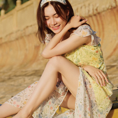 Đầm Maxi Hai Dây Soleil DRE187 thời trang thiết kế Hity