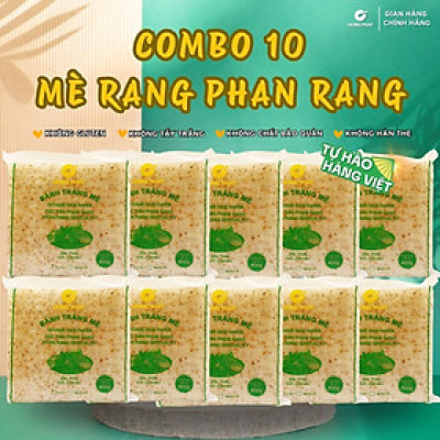 Combo 10 Bánh tráng mè 400g/gói (Bánh tráng mè, bánh tráng gỏi cuốn mè Hồng Phát đặc sản Phan Rang)