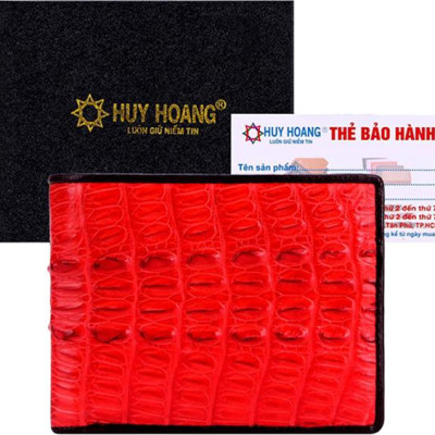 Ví Nam Da Cá Sấu Gai Đuôi Huy Hoàng HT2250 (12.5 x 10 cm) - Đỏ