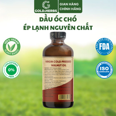 Dầu óc chó ép lạnh nguyên chất GoldzHerbs - Chai 120ml/ 250ml