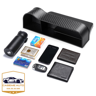 Khay Đựng Đồ Đa Năng Gắn Khe Ghế Ngồi Xe Hơi Tiện Dụng - Chất Liệu Nhựa ABS Vân Carbon Đựng Cốc , Điện Thoại Tiện Ích - Hàng Nhập Khẩu
